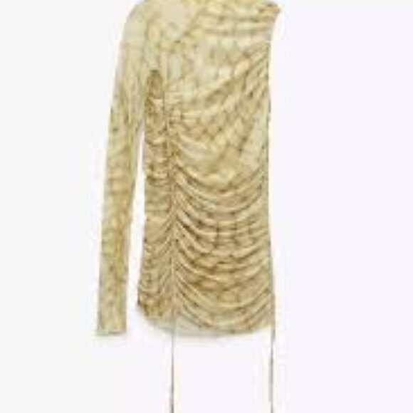 PRINTED TULLE ASYMMETRIC TOP - Picture 4 of 4